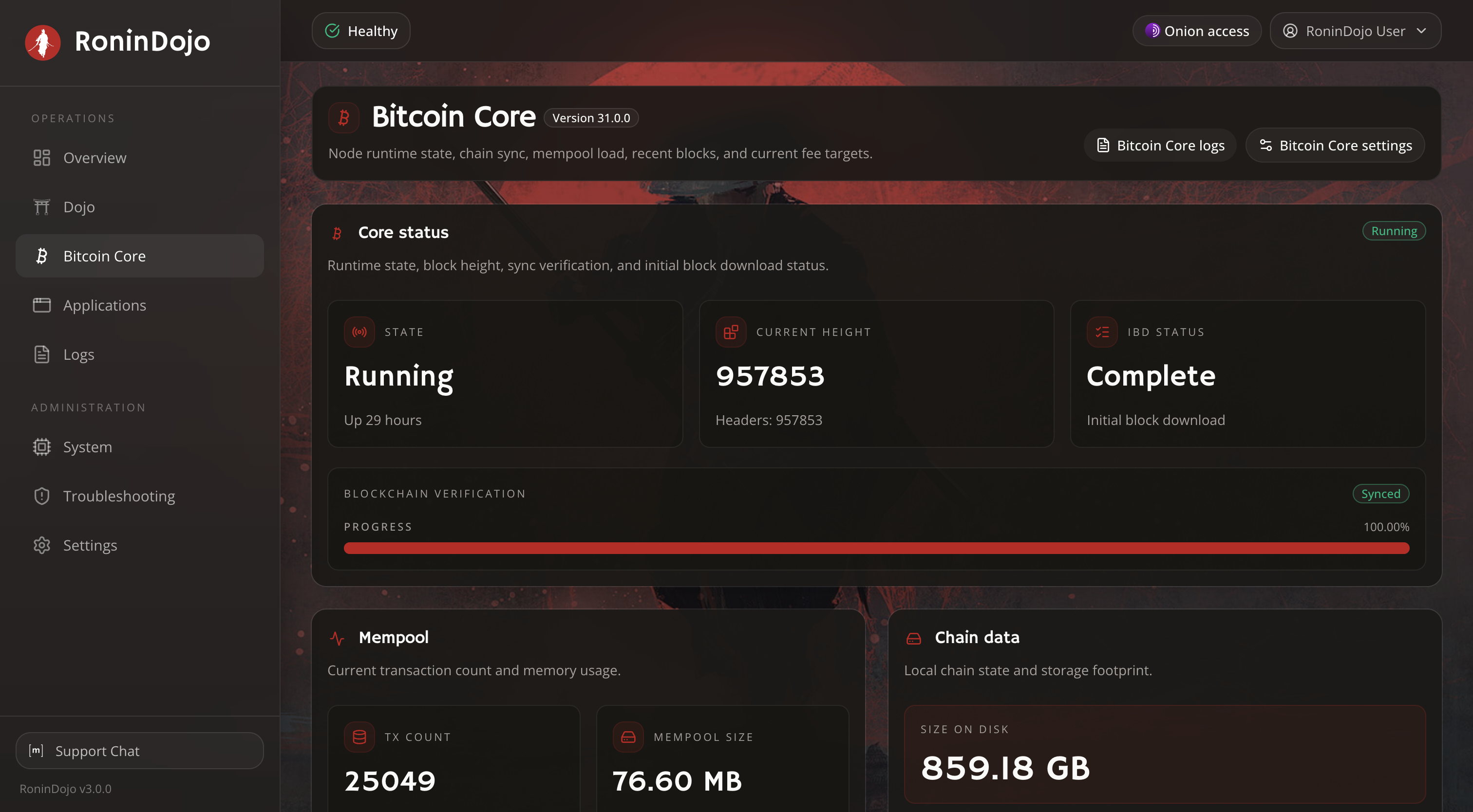 RoninDojo - Bitcoin Core